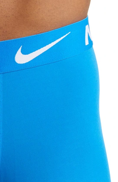 Shop Nike 3-pack Dri-fit Essential Micro Boxer Briefs In Photo Blue/ Grey/ Black