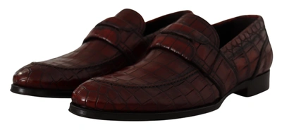 Shop Dolce & Gabbana Bordeaux Exotic Leather Dress Derby  Men's Shoes