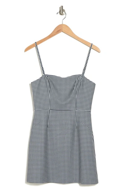 Shop French Connection Gingham Minidress In Black-white Gingham