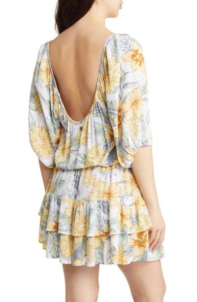 Rip Curl Always Floral Bubble Hem Top In White