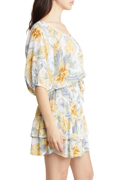 Rip Curl Always Floral Bubble Hem Top In White