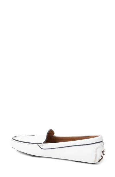 Patricia Green Jill Piped Driving Moccasin In White