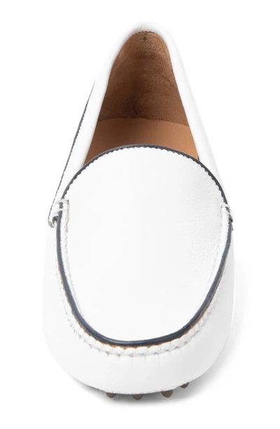 Patricia Green Jill Piped Driving Moccasin In White