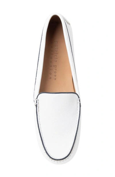 Patricia Green Jill Piped Driving Moccasin In White