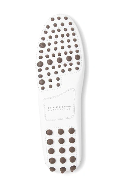 Patricia Green Jill Piped Driving Moccasin In White