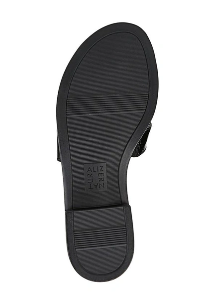 Shop Naturalizer Fame Metallic Slide Sandal In Black Leather
