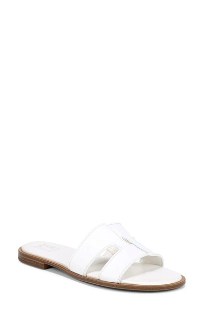 Shop Naturalizer Fame Metallic Slide Sandal In White Leather