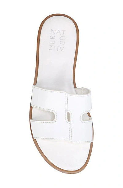 Shop Naturalizer Fame Metallic Slide Sandal In White Leather