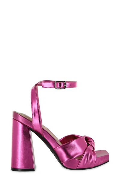 Shop Mia Esma Knotted Sandal In Pink Metal