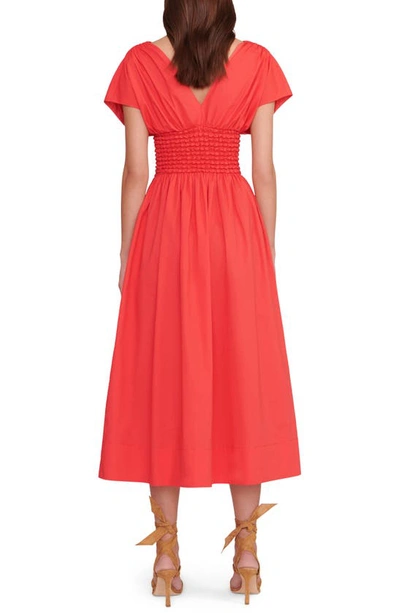 Shop Staud Jackson Fit & Flare Dress In Hibiscus