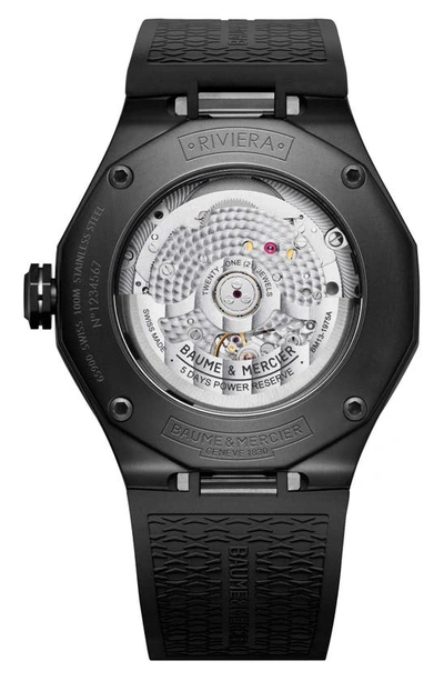 Baume & Mercier Men's Swiss Automatic Baumatic Black Rubber Strap Watch 42mm In Grey Sapphire