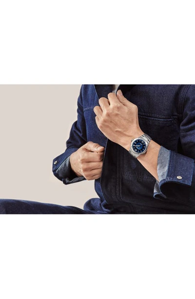 Baume & Mercier Men's Swiss Automatic Riviera Stainless Steel Bracelet Watch 42mm In Blue Sapphire