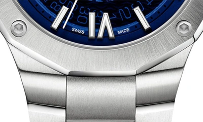 Baume & Mercier Men's Swiss Automatic Riviera Stainless Steel Bracelet Watch 42mm In Blue Sapphire
