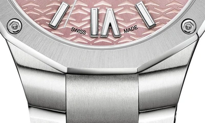 Baume & Mercier Riviera 10675 Automatic Bracelet Watch, 33mm In Pink