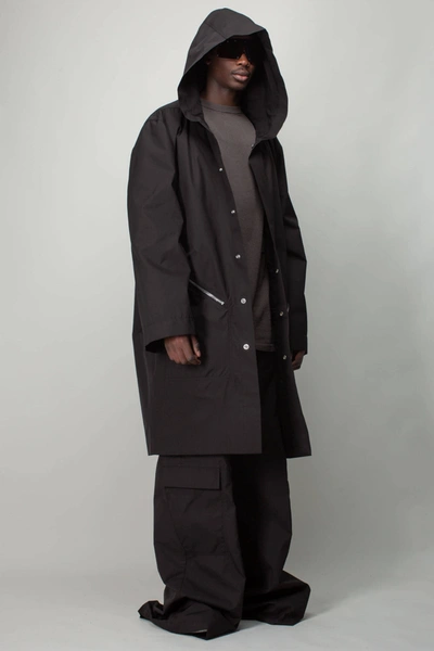 Shop Rick Owens Hooded Raincoat