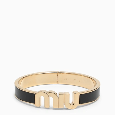 Shop Miu Miu | Black/gold Rigid Bracelet