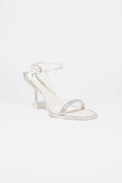 Shop Jonathan Simkhai Icon Sculpted Crystal Sandal In Ivory