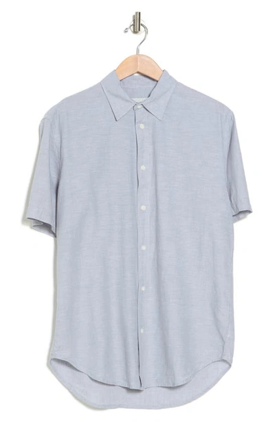 Shop Coastaoro Key Largo Short Sleeve Linen Blend Button-up Shirt In Light Sage