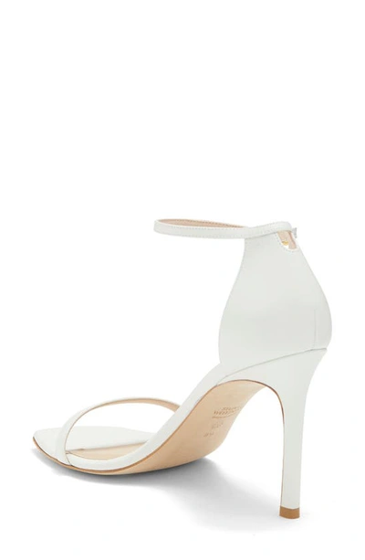 Stuart Weitzman Amelina 75 Leather Sandal In White