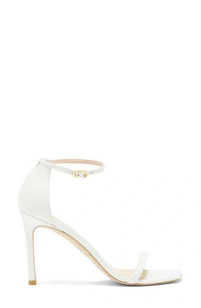 Stuart Weitzman Amelina 75 Leather Sandal In White