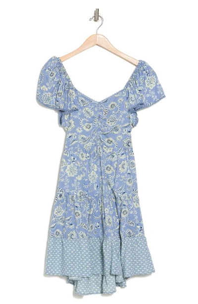 Shop Angie Open Back Sweetheart Minidress In Blue