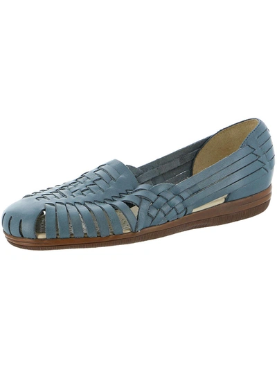 Shop Softspots Trinidad Womens Leather Slip On Huarache Sandals In Blue
