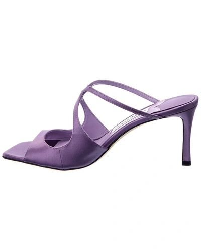 Shop Jimmy Choo Anise 75 Satin Sandal In Purple