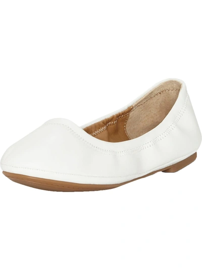 Shop Lucky Brand Emmie Womens Leather Ballet Flats In White