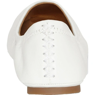 Shop Lucky Brand Emmie Womens Leather Ballet Flats In White