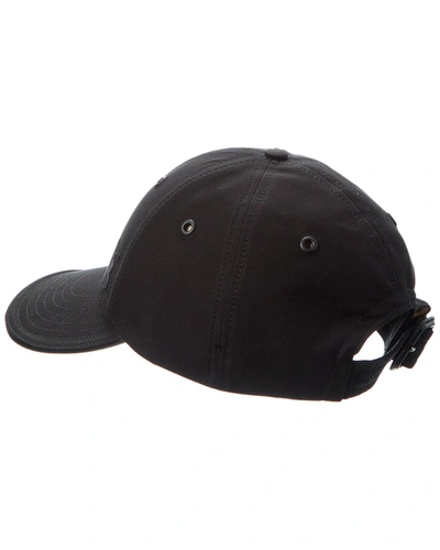 Shop Burberry Monogram Embroidered Baseball Cap In Black