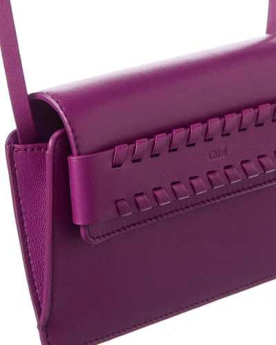 Shop Chloé Mony Leather Shoulder Bag In Purple