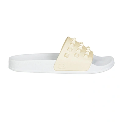 Shop Carmen Sol Franco White Slides In Off White