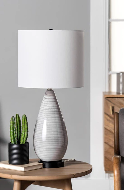 Shop Nuloom Tempe Glass Table Lamp In Gray