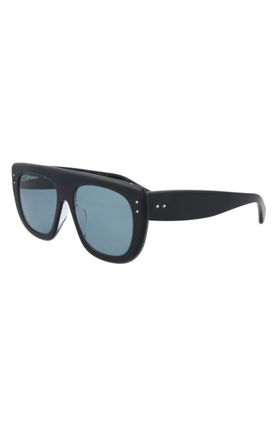 Shop Alaïa 55mm Shield Sunglasses In Blue Blue Blue