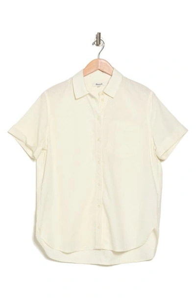 Shop Madewell Short Sleeve Button-up Shirt In Lighthouse