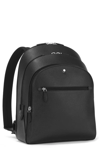 Montblanc Sartorial Medium Cross-grain Leather Backpack In Black
