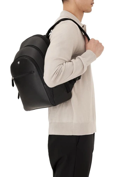 Montblanc Sartorial Medium Cross-grain Leather Backpack In Black