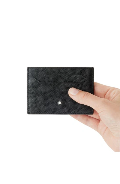 Shop Montblanc Sartorial Leather Card Holder In Black