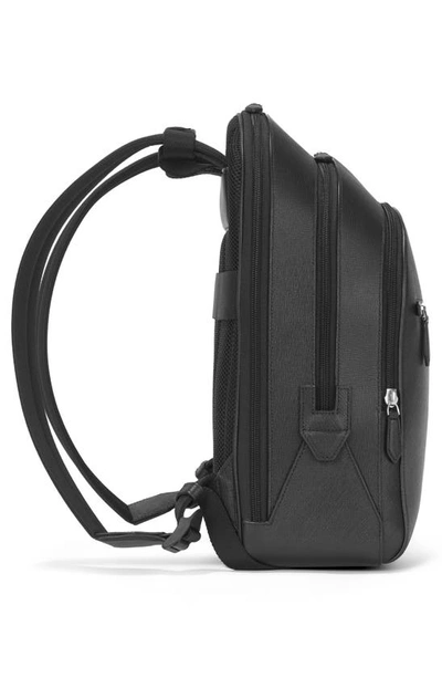 Montblanc Sartorial Medium Cross-grain Leather Backpack In Black