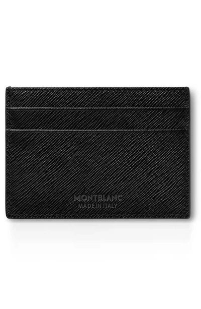 Shop Montblanc Sartorial Leather Card Holder In Black