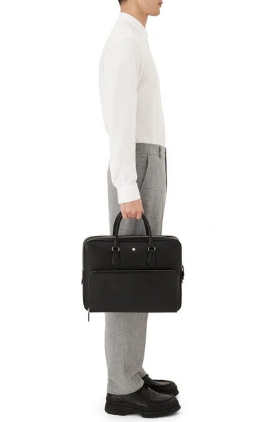 Montblanc Sartorial Medium Leather Briefcase Document Case In Black