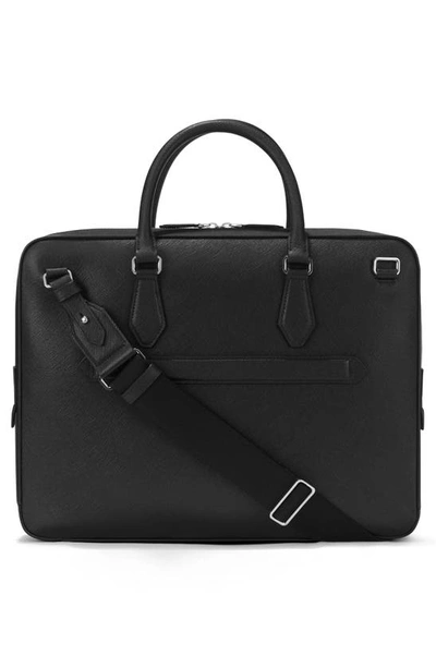 Montblanc Sartorial Medium Leather Briefcase Document Case In Black