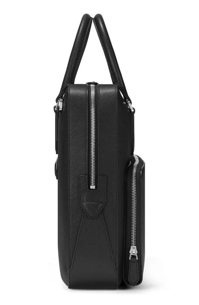 Montblanc Sartorial Medium Leather Briefcase Document Case In Black