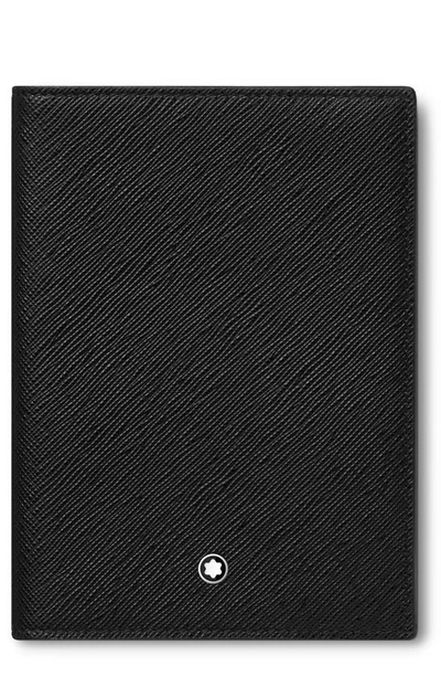 Montblanc Sartorial Leather Passport Holder In Black