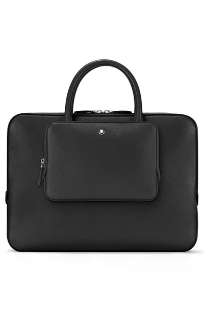 Montblanc Leather Sartorial Thin Document Case In Black