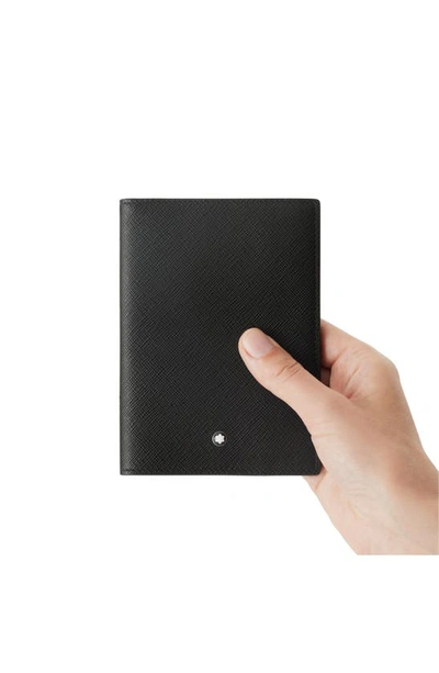 Montblanc Sartorial Leather Passport Holder In Black