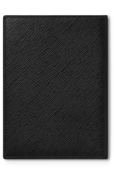 Montblanc Sartorial Leather Passport Holder In Black