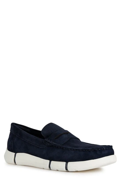 Shop Geox Adacter Penny Loafer In Navy