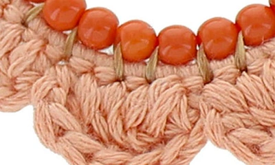 Shop Panacea Scallop Crochet Hoop Earrings In Peach