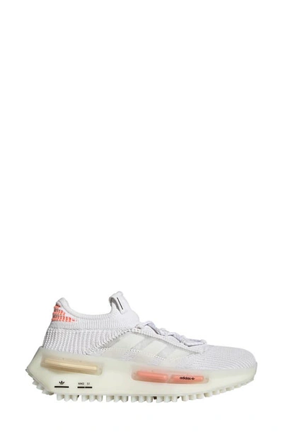 Shop Adidas Originals Nmd_s1 Sneaker In White/ White/ Coral